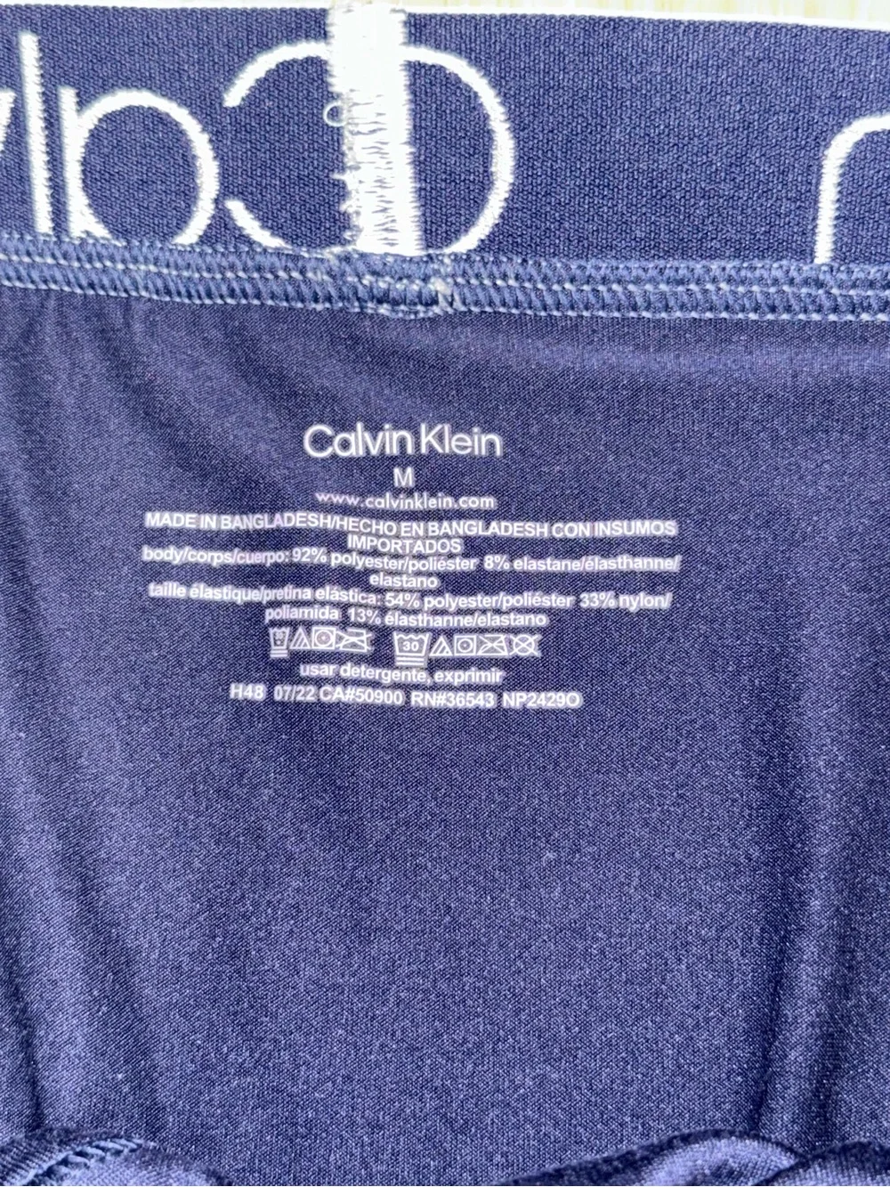 Calvin Klein Men's Medium Navy Boxer Briefs with Silver Logo Waistband Lot of 4